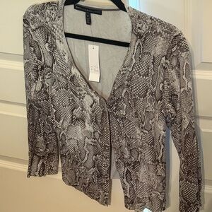 Snakeskin WHBM Print Cardigan NWT